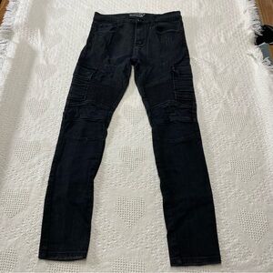 Decibel Stacked Moto Jeans (34x32)